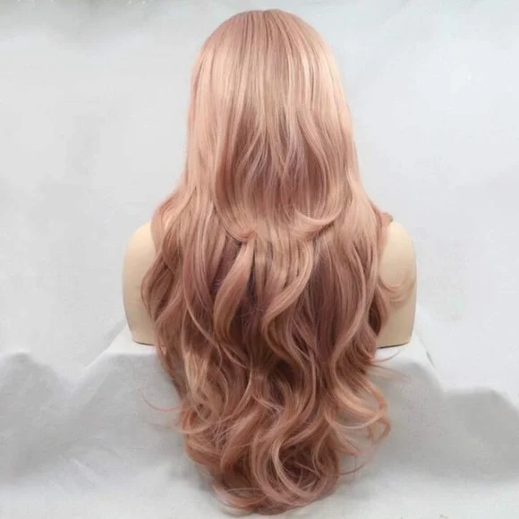 - ✨24” PINKROSE GOLD BODY WAVY LACE FRONT WIG💫 *NWT*